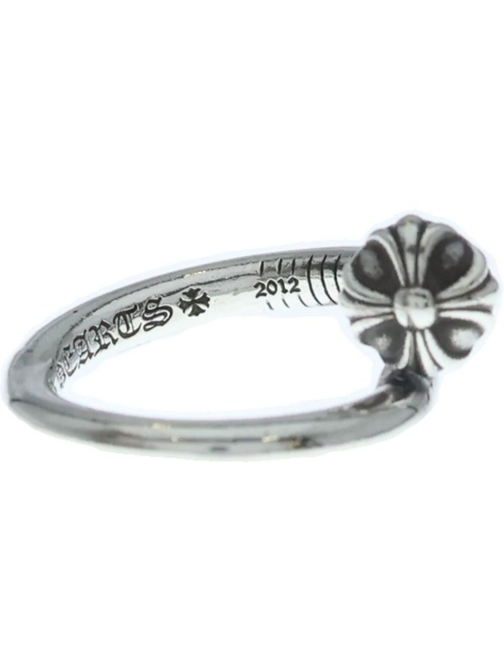 Chrome Hearts Nail Crsball Cross Ball Ring Silver